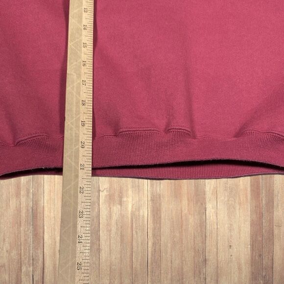 Vintage Russell Womens Sweatshirt Top M Red Studded Flower Crop Boxy Sweater USA - Picture 8 of 12